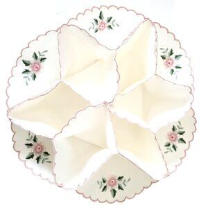 Vintage Dinner Roll Bun Cozy Holder 14" Embroidered Roses Snap